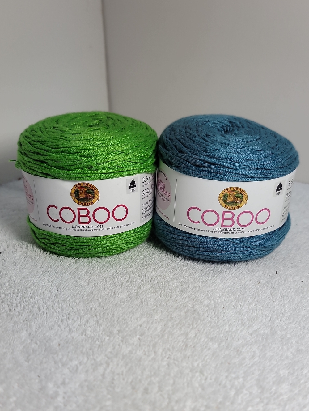Coboo Yarn - Green and Blue 2 Cakes NWT